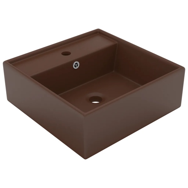 Chiuvetă Lux Preaplin Maro Inchis Mat 41x41 cm Ceramică Pătrat 146951